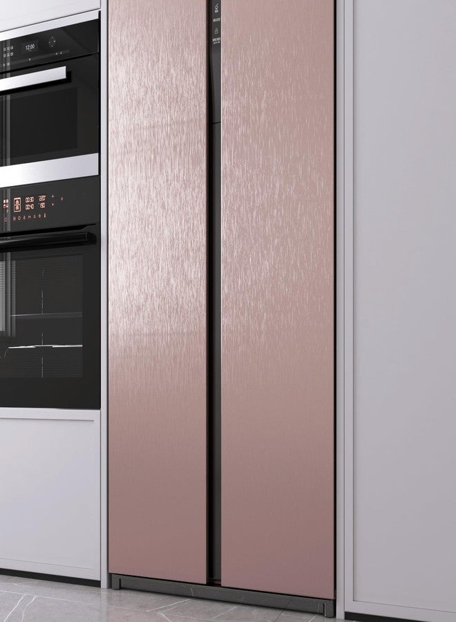 LACHEERY Thick Brushed Stainless Steel Contact Paper for Kitchen Appliances 15.8"x276" Metallic Gold Peel and Stick Wallpaper Removable Gold Contact Paper for Cabinets Drawers Refrigerator Oven Vinyl - Image 2
